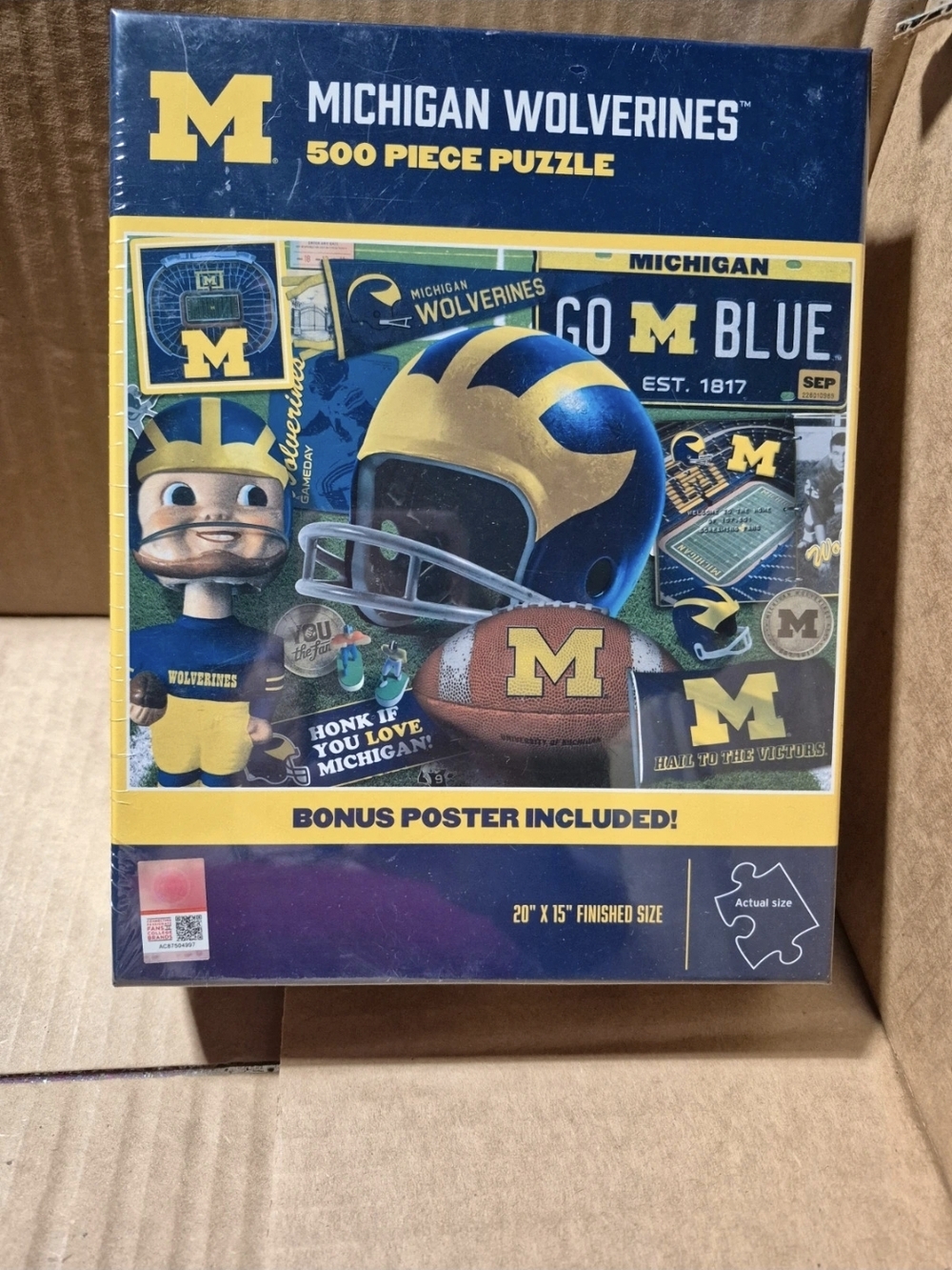 500-Piece Puzzle - Blue & Yellow Collegiate Design